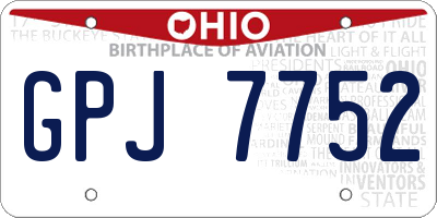OH license plate GPJ7752