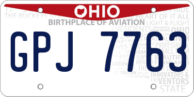 OH license plate GPJ7763