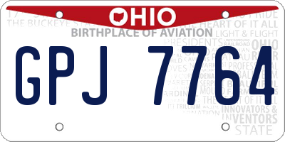 OH license plate GPJ7764