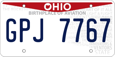 OH license plate GPJ7767