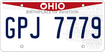 OH license plate GPJ7779