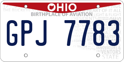 OH license plate GPJ7783