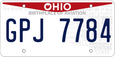 OH license plate GPJ7784