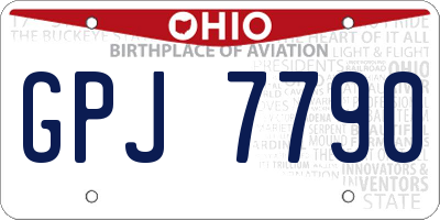 OH license plate GPJ7790
