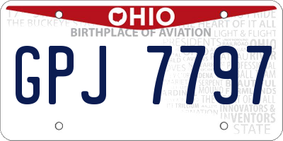 OH license plate GPJ7797