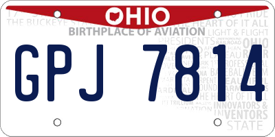 OH license plate GPJ7814