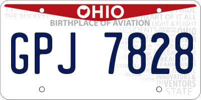 OH license plate GPJ7828