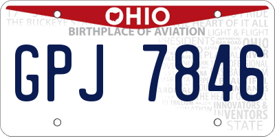 OH license plate GPJ7846