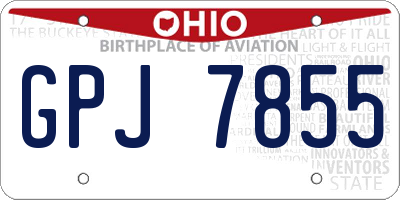 OH license plate GPJ7855