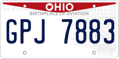 OH license plate GPJ7883