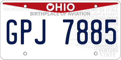 OH license plate GPJ7885