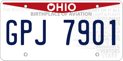 OH license plate GPJ7901
