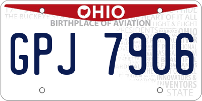 OH license plate GPJ7906