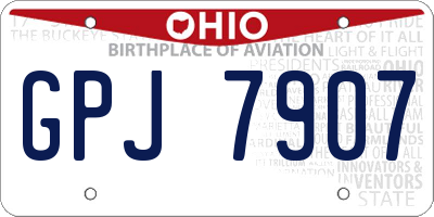 OH license plate GPJ7907