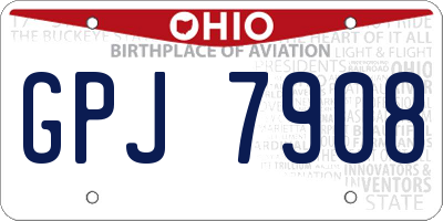 OH license plate GPJ7908