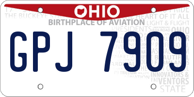 OH license plate GPJ7909