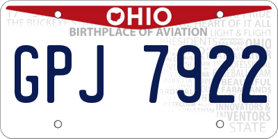 OH license plate GPJ7922