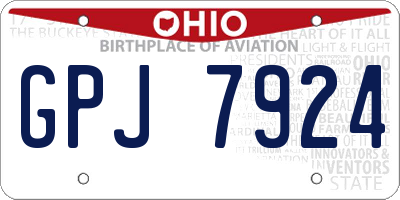 OH license plate GPJ7924
