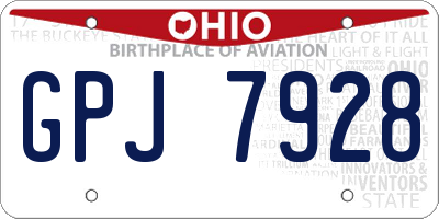 OH license plate GPJ7928