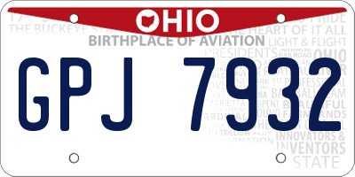 OH license plate GPJ7932