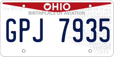 OH license plate GPJ7935