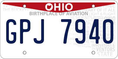 OH license plate GPJ7940