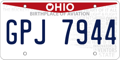 OH license plate GPJ7944