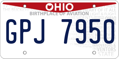 OH license plate GPJ7950