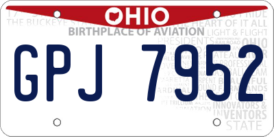 OH license plate GPJ7952