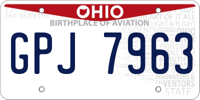 OH license plate GPJ7963