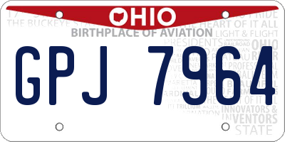 OH license plate GPJ7964