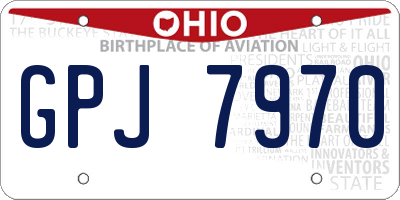 OH license plate GPJ7970