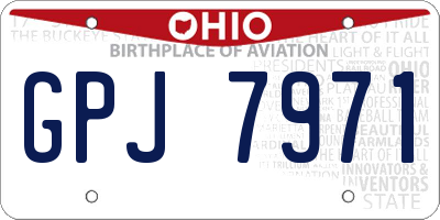 OH license plate GPJ7971