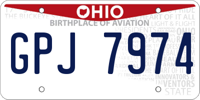 OH license plate GPJ7974