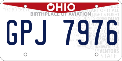 OH license plate GPJ7976