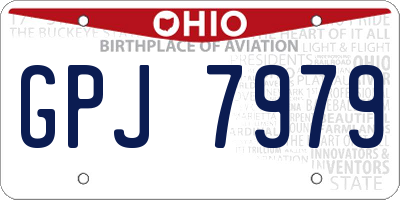 OH license plate GPJ7979