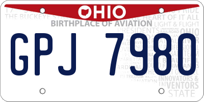OH license plate GPJ7980