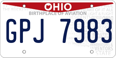 OH license plate GPJ7983