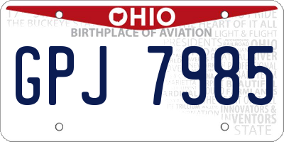 OH license plate GPJ7985