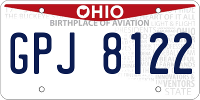 OH license plate GPJ8122