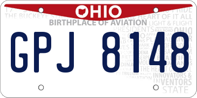 OH license plate GPJ8148