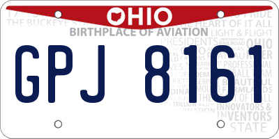 OH license plate GPJ8161