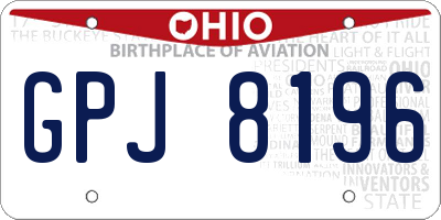OH license plate GPJ8196