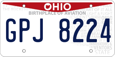 OH license plate GPJ8224