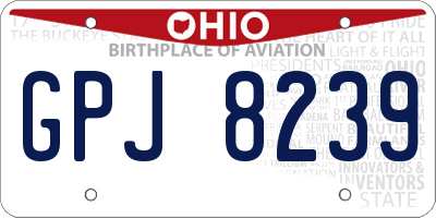 OH license plate GPJ8239