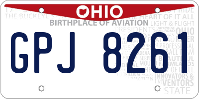 OH license plate GPJ8261