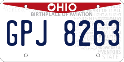 OH license plate GPJ8263