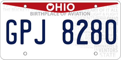 OH license plate GPJ8280