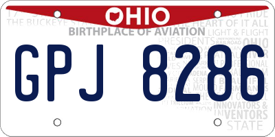 OH license plate GPJ8286