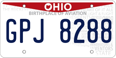 OH license plate GPJ8288